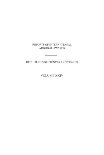 image of Reports of International Arbitral Awards, Vol. XXIV