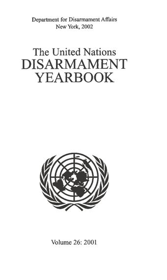 image of United Nations Disarmament Yearbook 2001