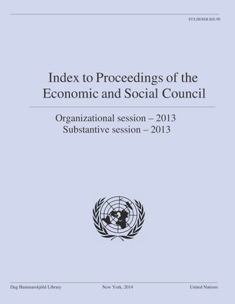 image of Index to Proceedings of the Economic and Social Council 2013