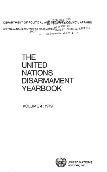 image of United Nations Disarmament Yearbook 1979