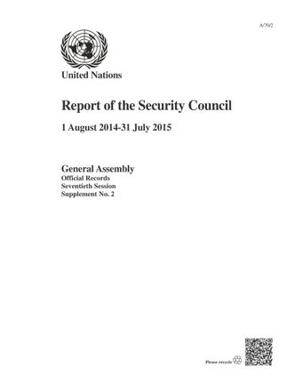 image of Report of the Security Council for 2015