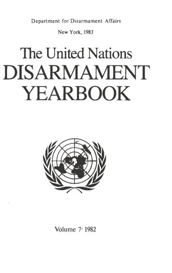 image of United Nations Disarmament Yearbook 1982
