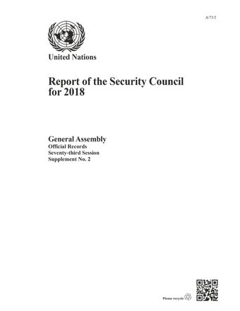 image of Report of the Security Council for 2018