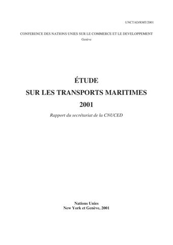 image of Étude sur les Transports Maritimes 2001