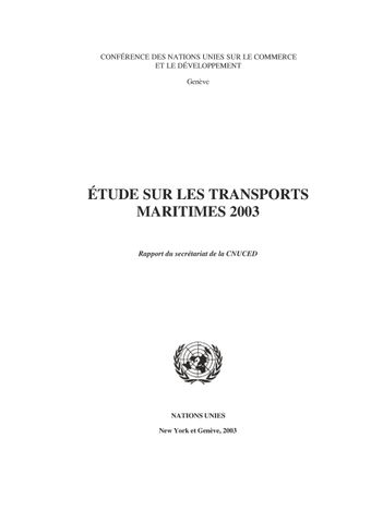 image of Étude sur les Transports Maritimes 2003