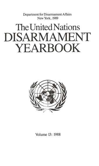 image of United Nations Disarmament Yearbook 1988