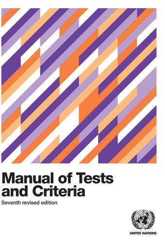 image of Manual of Tests and Criteria - Seventh Revised Edition