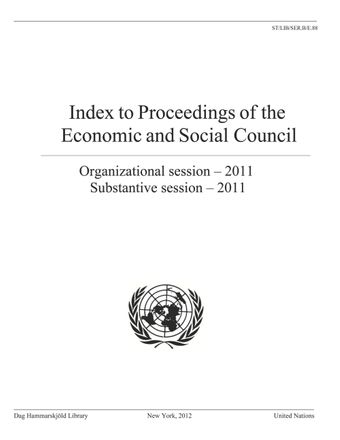 image of Index to the Proceedings of the Economic and Social Council 2011