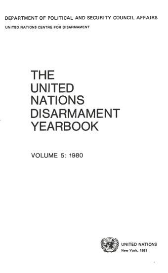 image of United Nations Disarmament Yearbook 1980