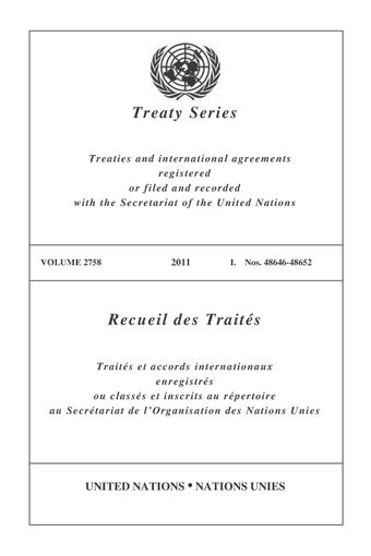 image of Treaty Series 2758