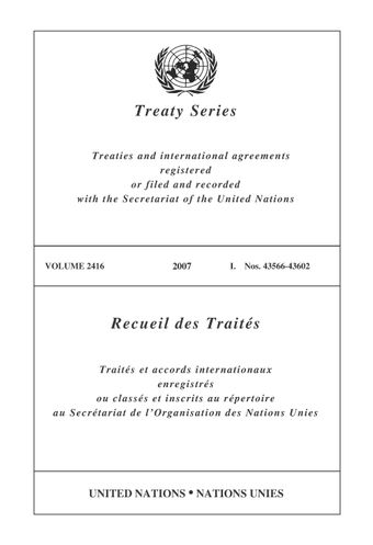 image of No. 43590. Organisation des Nations Unies (Tribunal Pénal International pour l’ex-Yougoslavie) et Pays-Bas