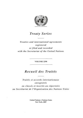 image of Recueil des Traités 2298