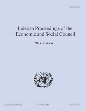 image of Index to Proceedings of the Economic and Social Council 2014