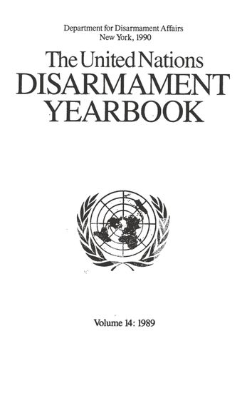 image of United Nations Disarmament Yearbook 1989