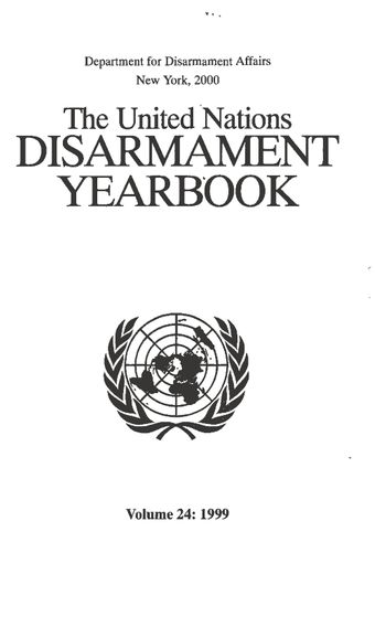 image of United Nations Disarmament Yearbook 1999