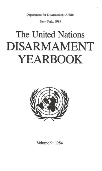 image of United Nations Disarmament Yearbook 1984