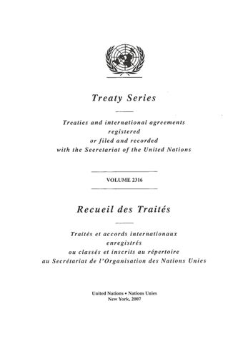 image of Recueil des Traités 2316