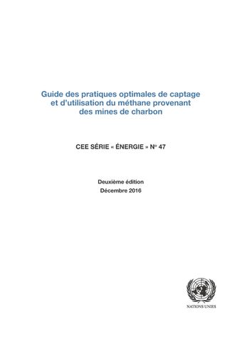 image of Guide des pratiques optimales de captage et d’utilisation du méthane provenant des mines de charbon (Deuxième édition)