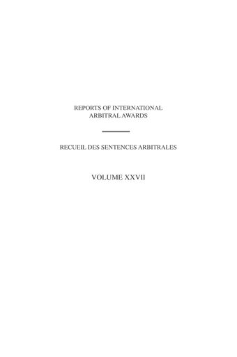 image of Reports of International Arbitral Awards, Vol. XXVII