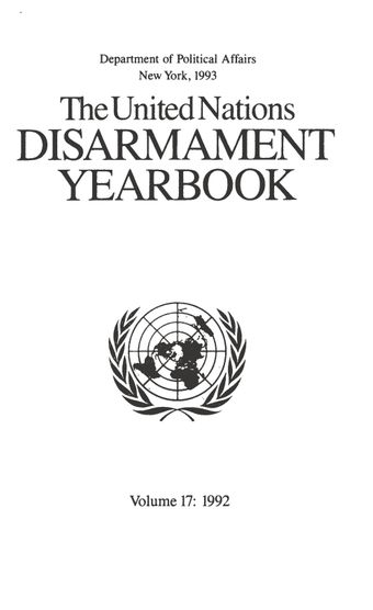 image of United Nations Disarmament Yearbook 1992