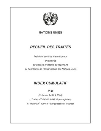 image of Recueil des Traités Index Cumulatif No. 46