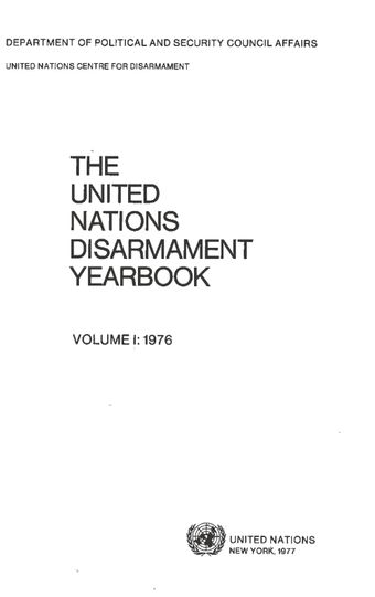 image of United Nations Disarmament Yearbook 1976