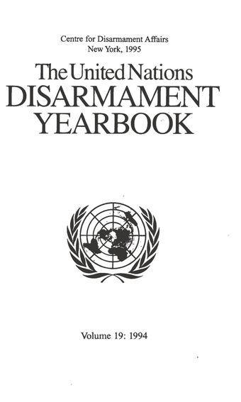 image of United Nations Disarmament Yearbook 1994