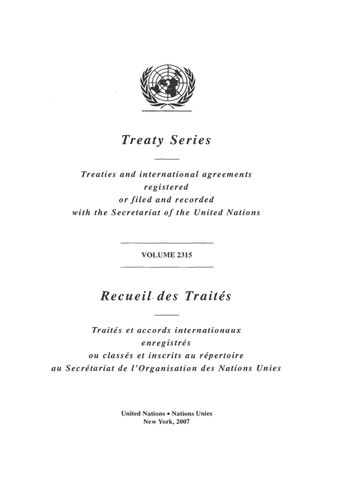 image of Recueil des Traités 2315