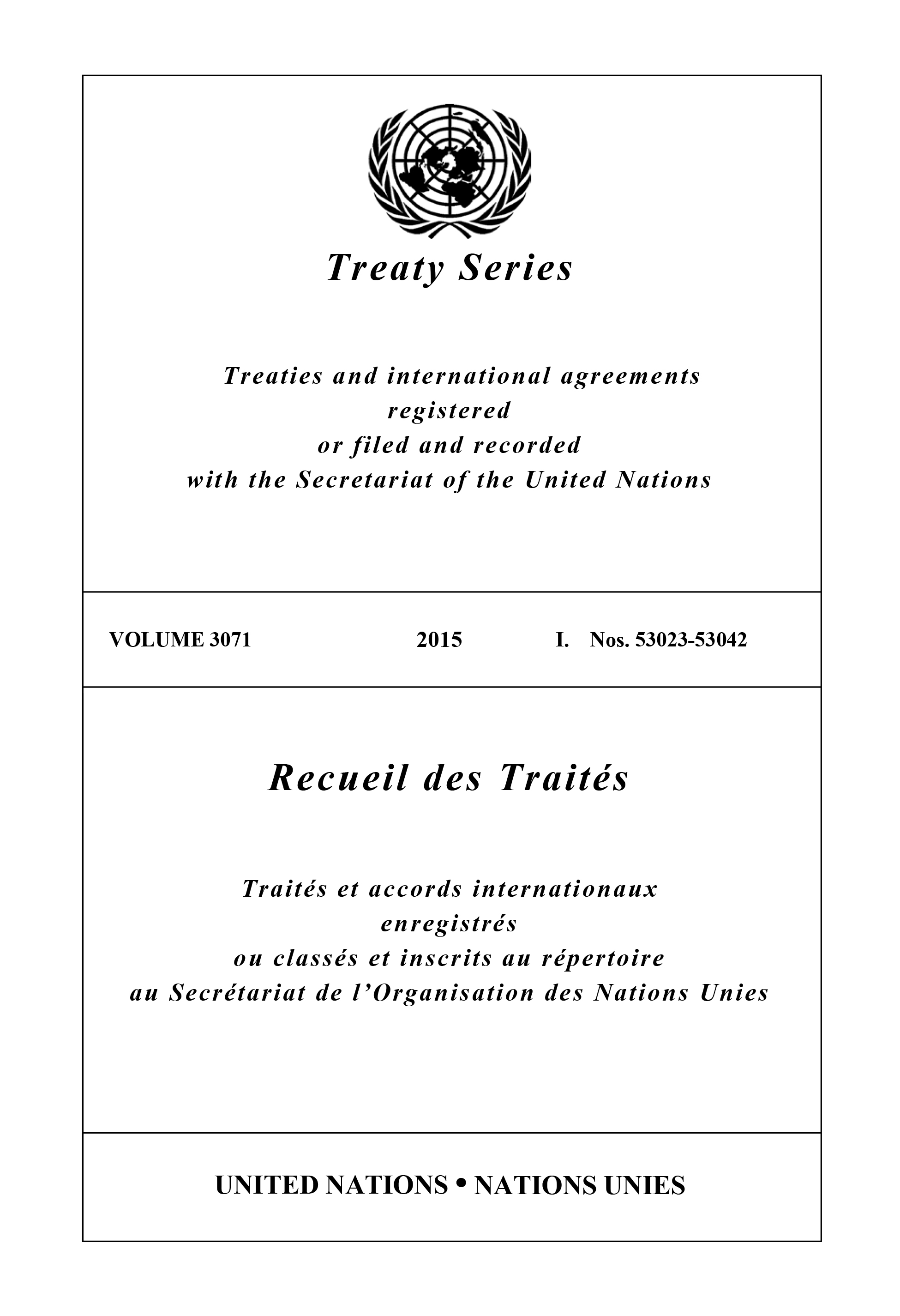 image of Treaty Series 3071