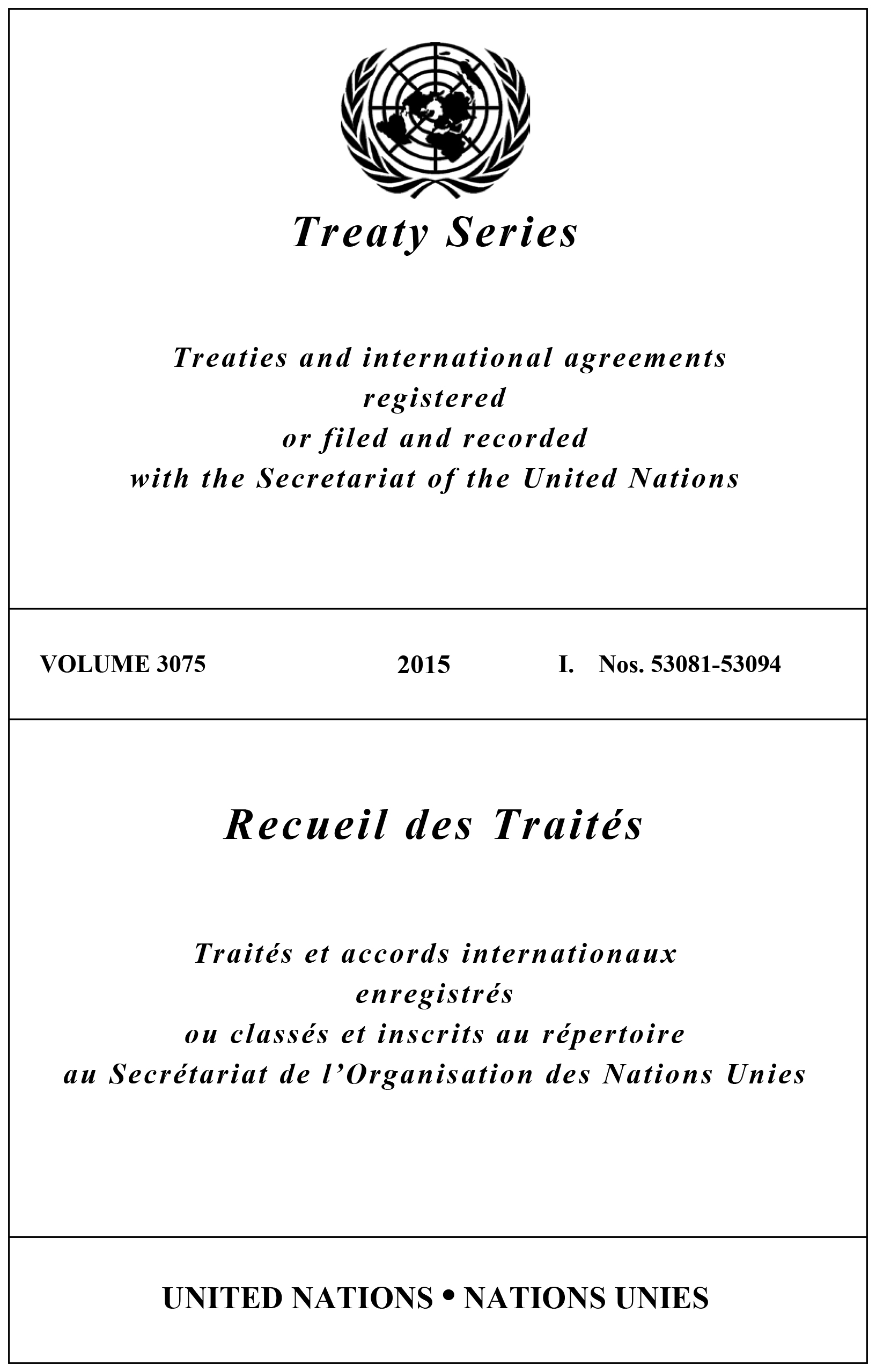 image of Treaty Series 3075