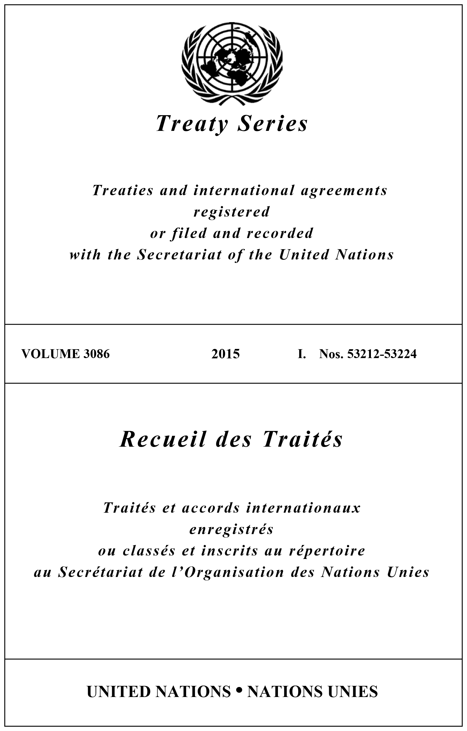 image of Recueil des Traités 3086