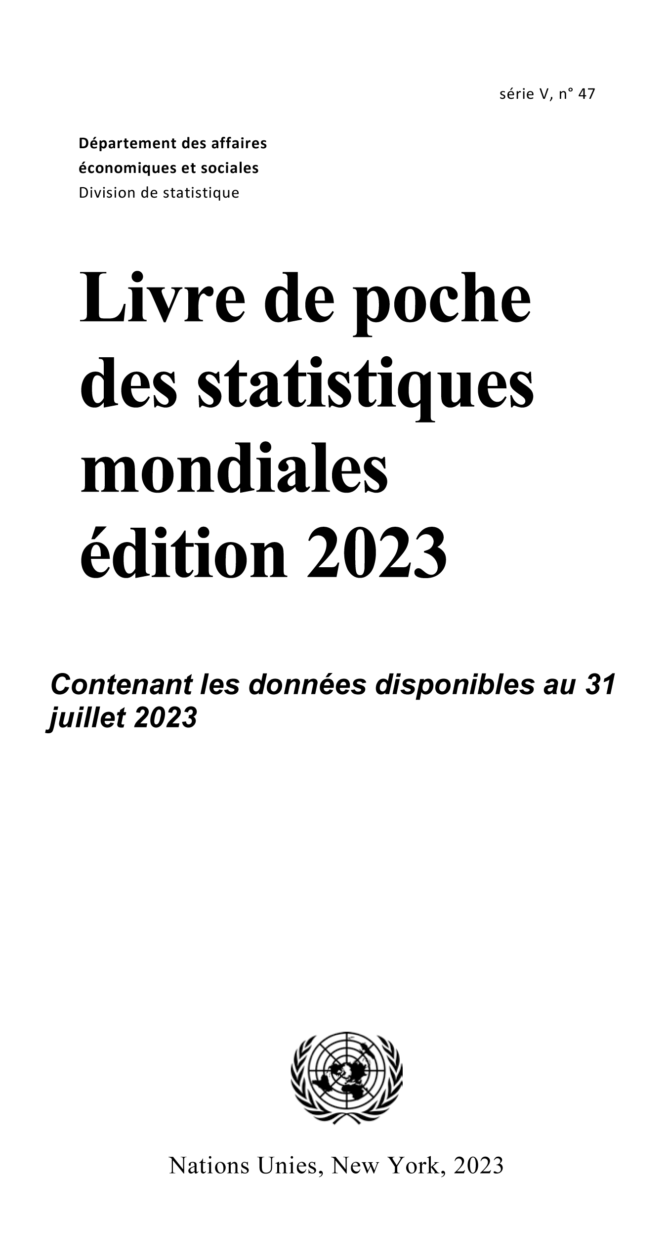 image of Livre de poche des statistiques mondiales 2023