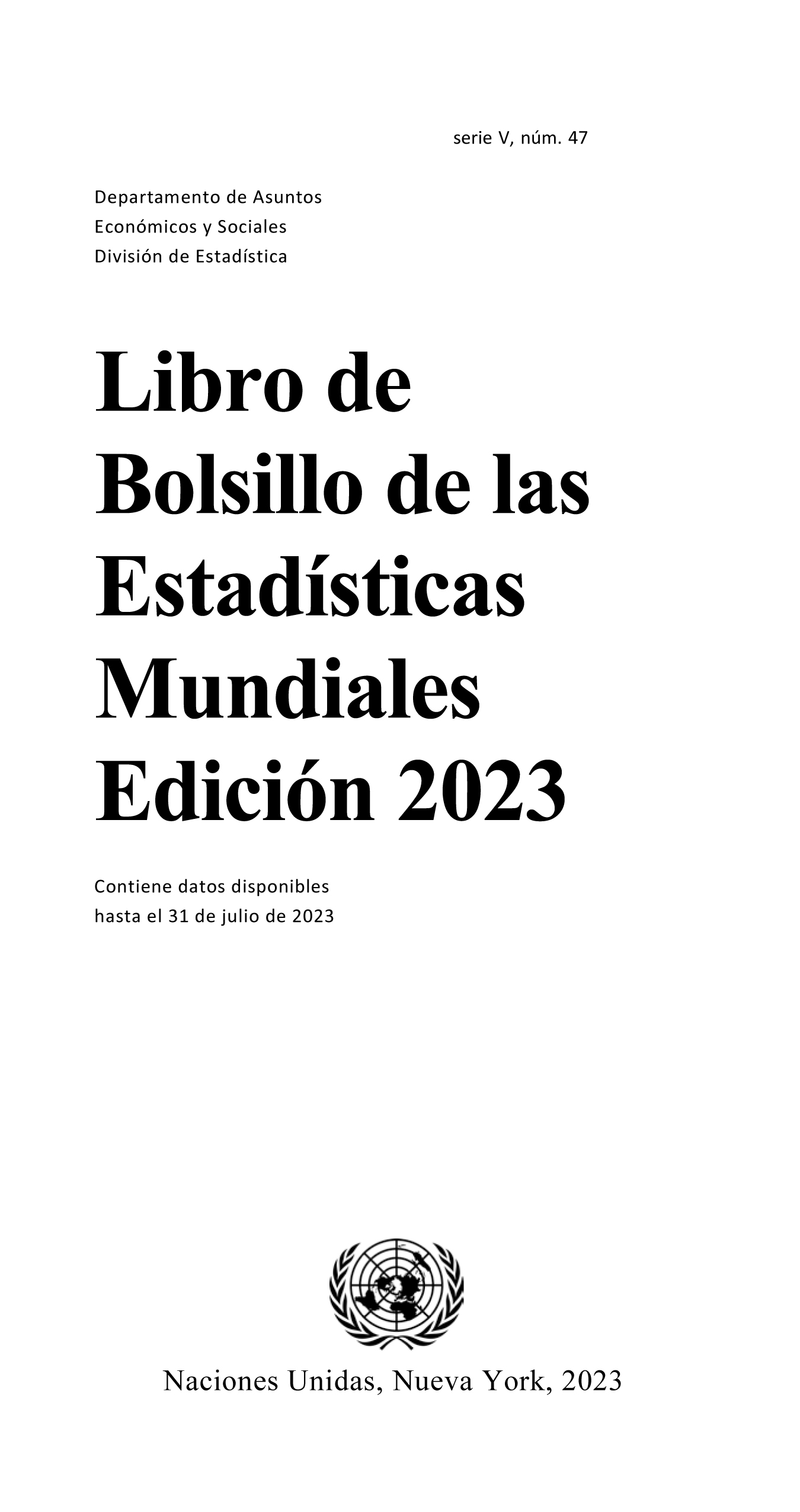 image of Libro de bolsillo de las estadisticas mundiales 2023