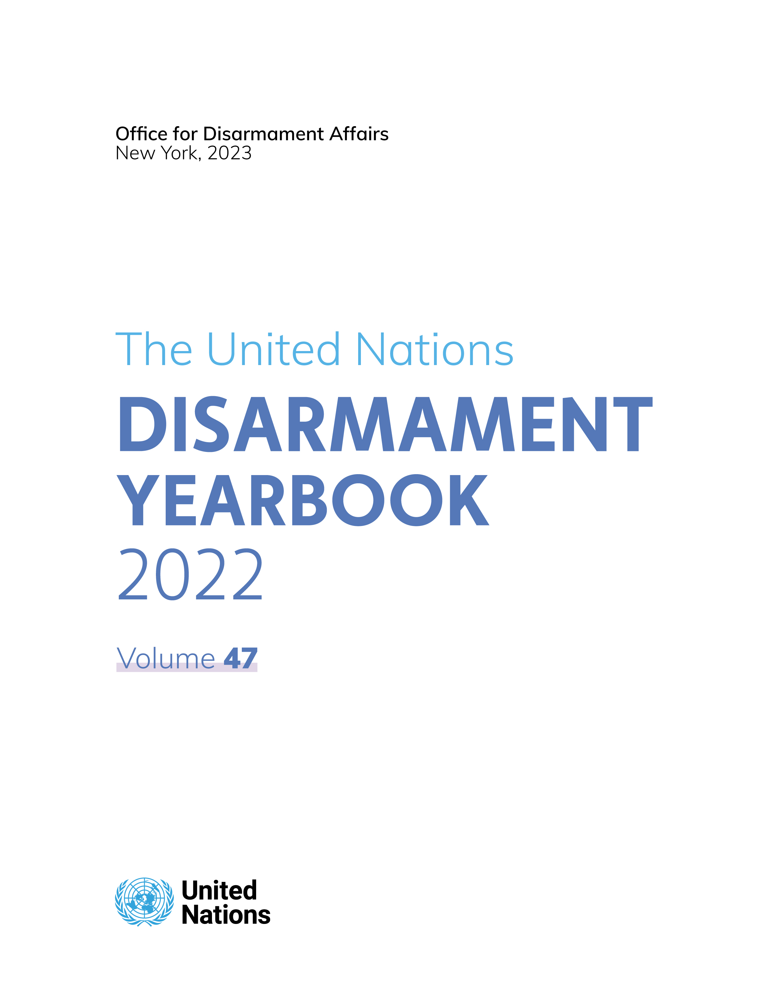 image of United Nations Disarmament Yearbook 2022