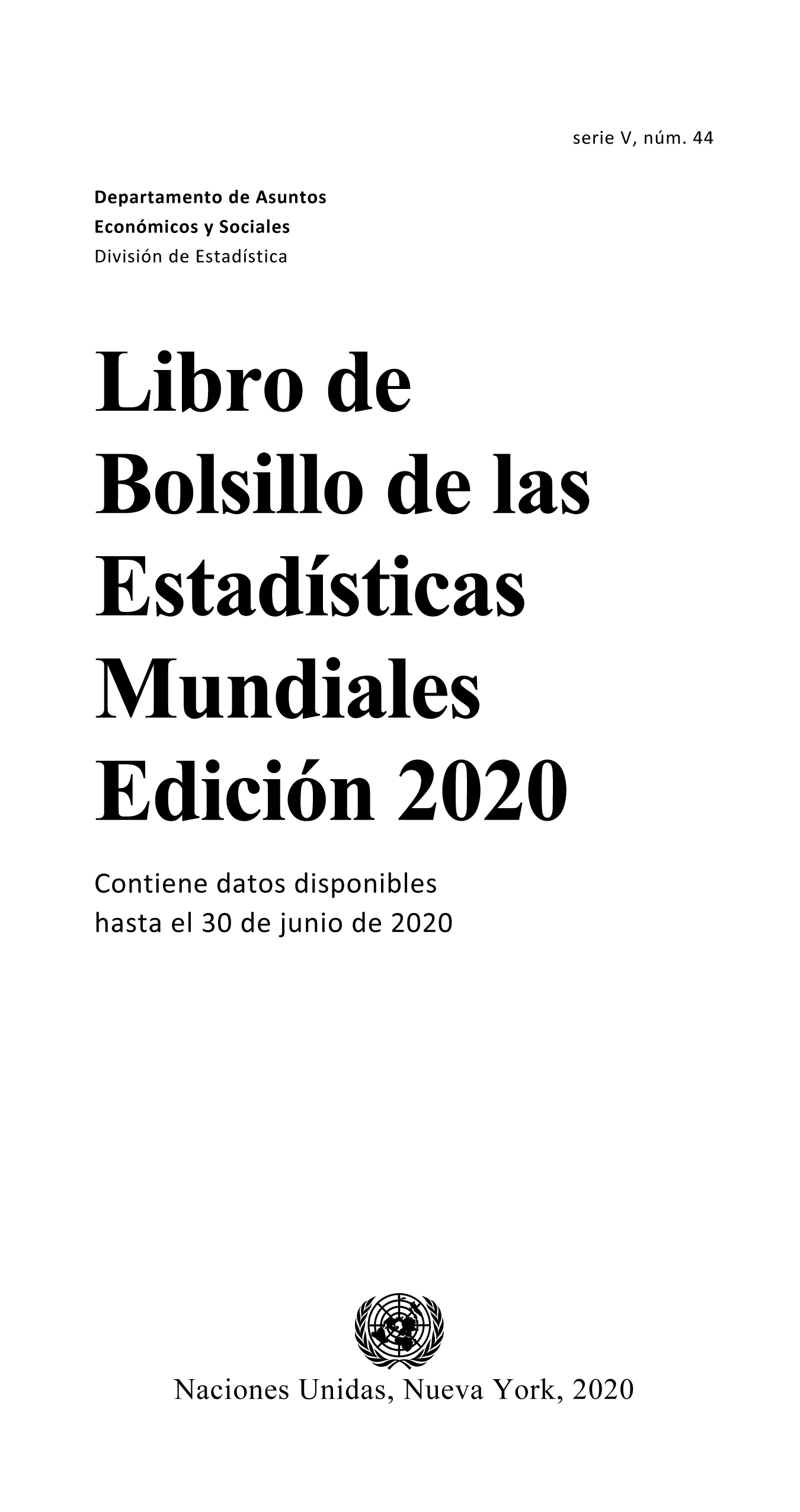 image of Libro de bolsillo de las estadísticas mundiales 2020