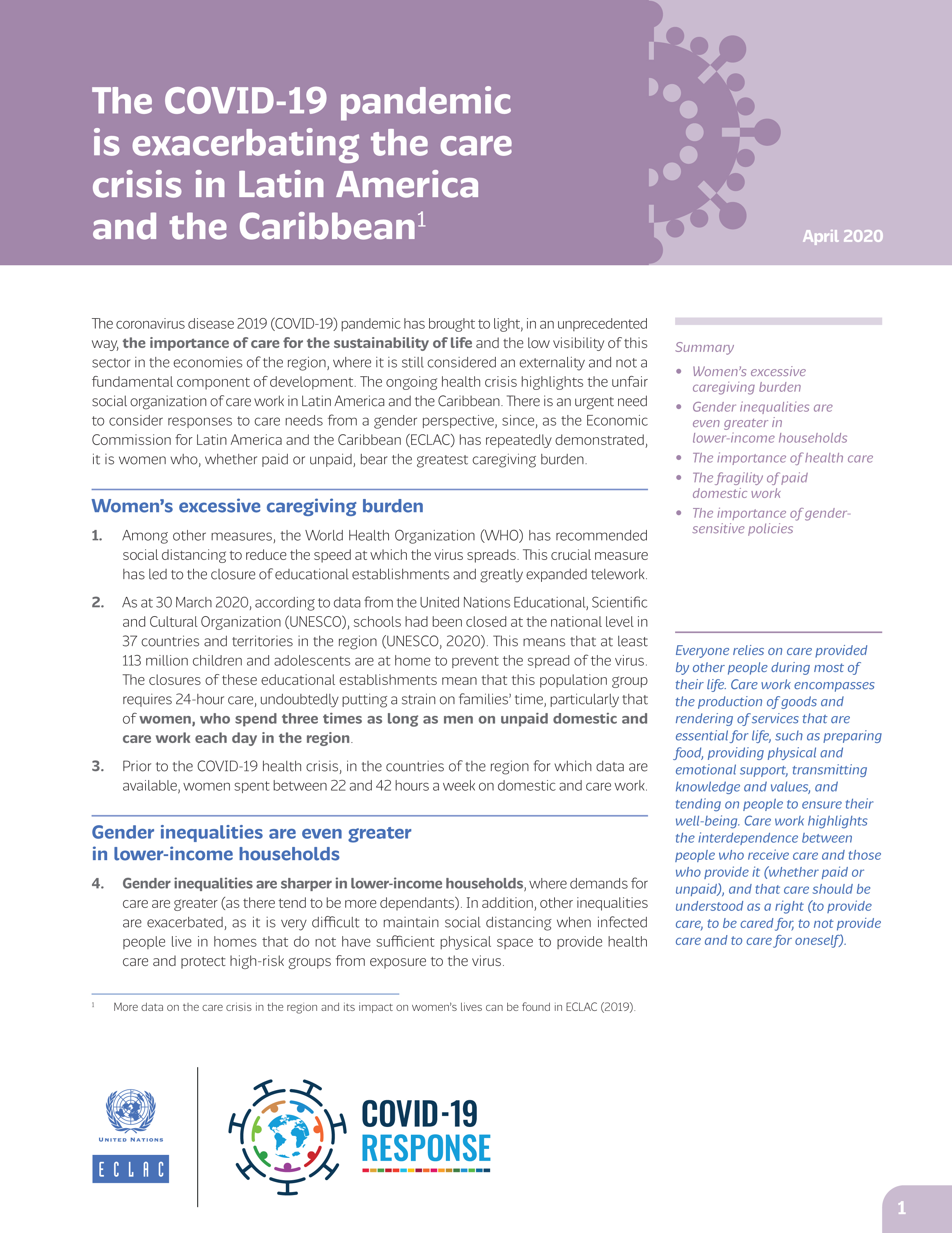 image of The COVID-19 Pandemic is Exacerbating the Care Crisis in Latin America and the Caribbean