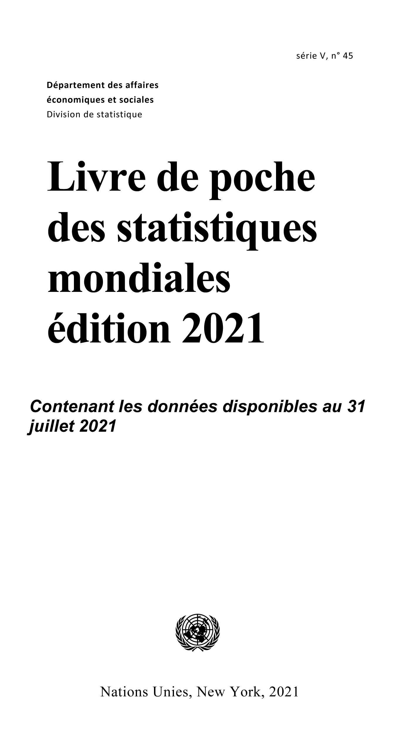 image of Livre de poche des statistiques mondiales 2021