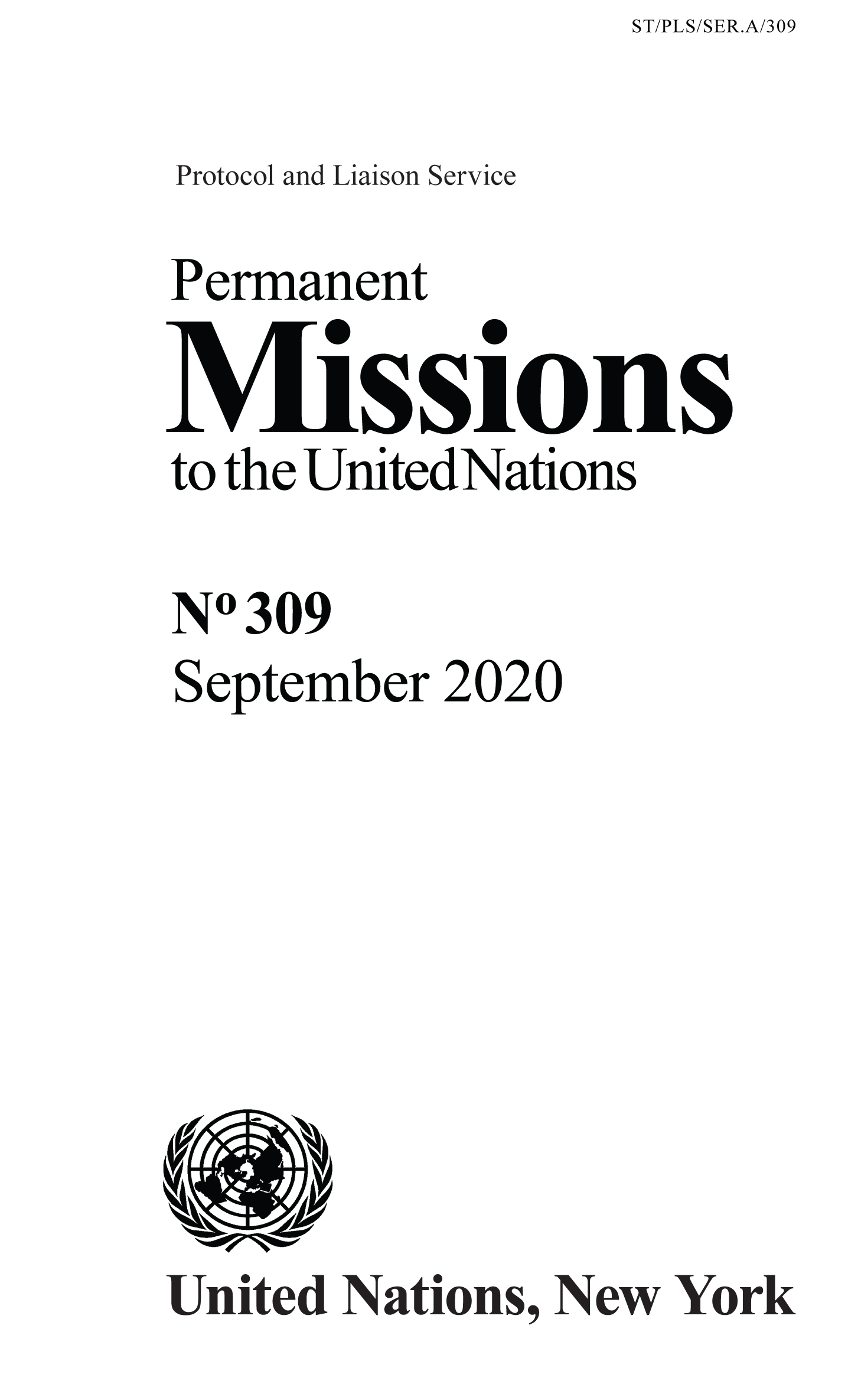 image of Permanent Missions to the United Nations, No. 309