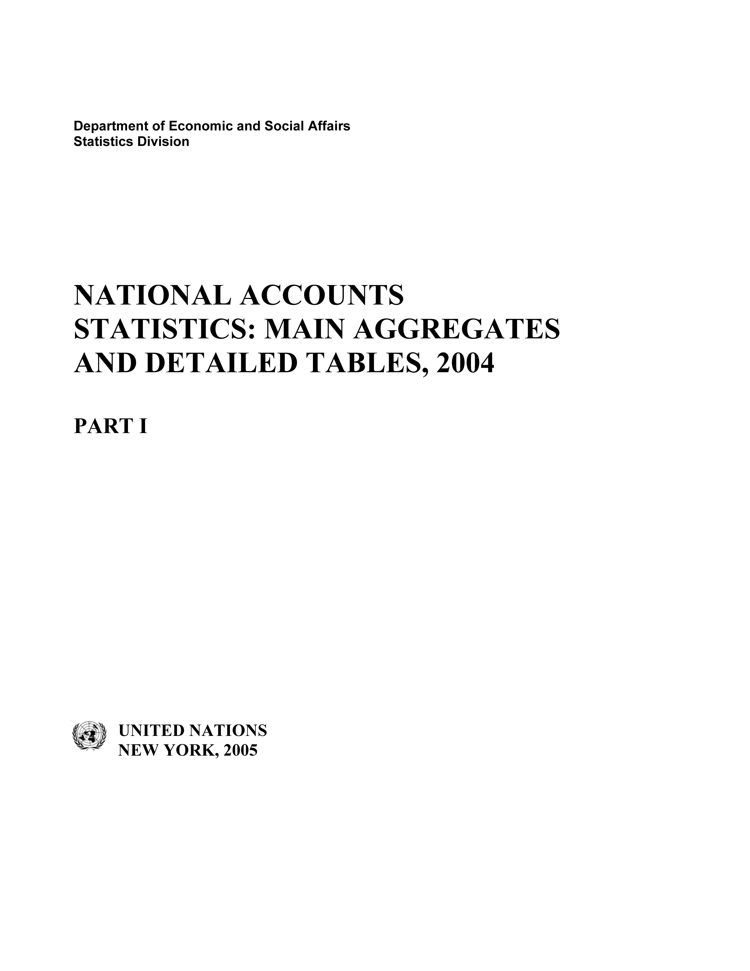 image of National Accounts Statistics: Main Aggregates and Detailed Tables 2004