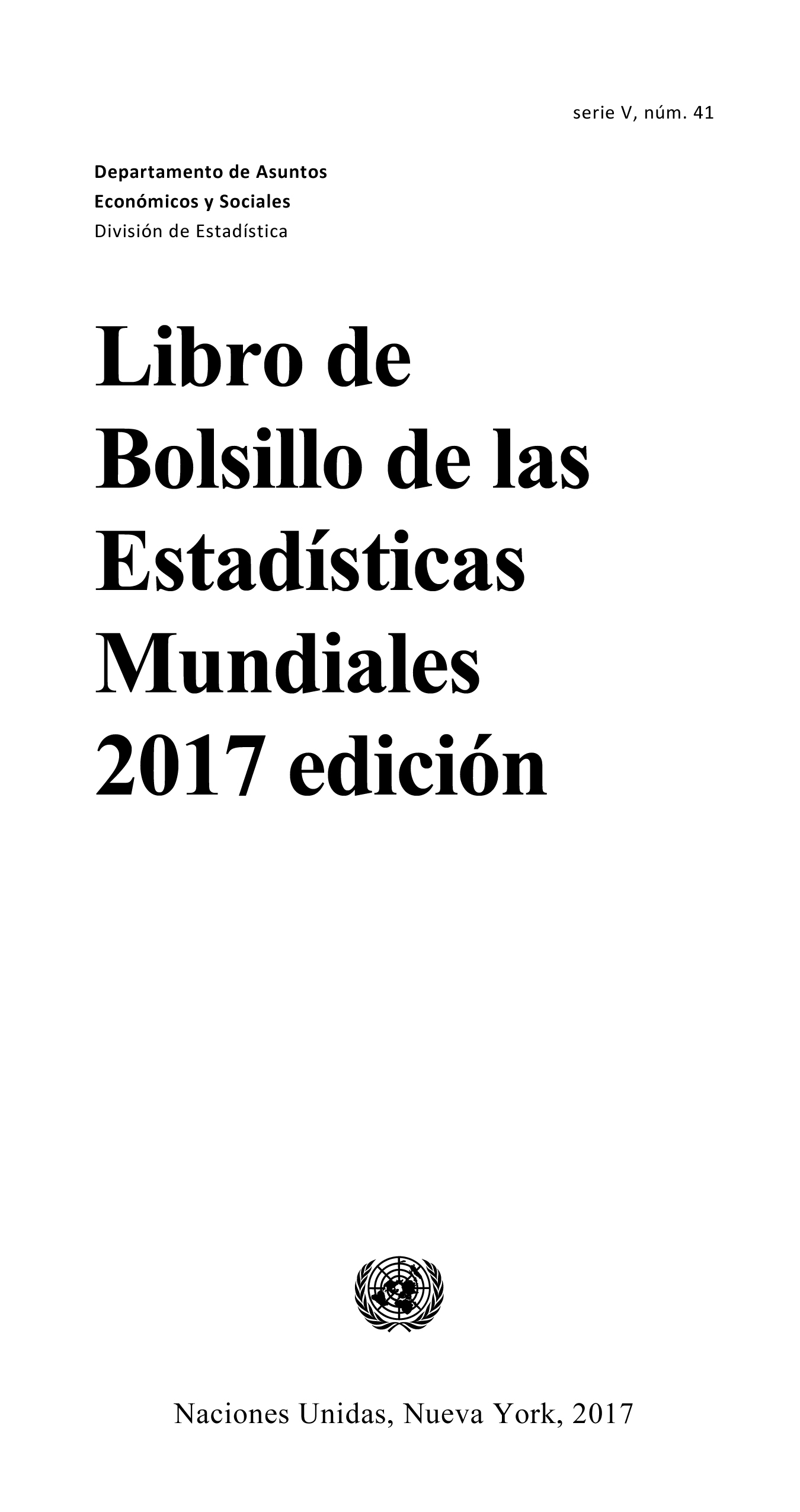 image of Libro de bolsillo de las estadisticas mundiales 2017