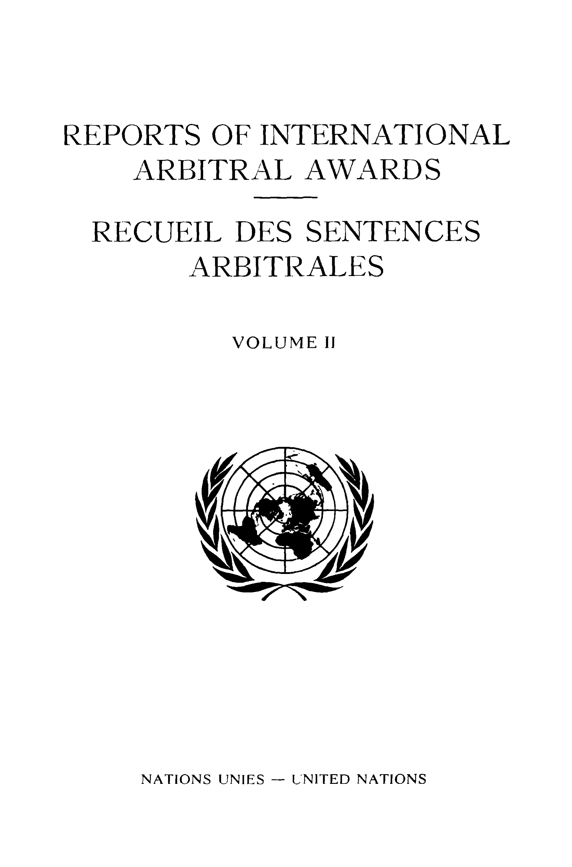 image of Reports of International Arbitral Awards, Vol. II