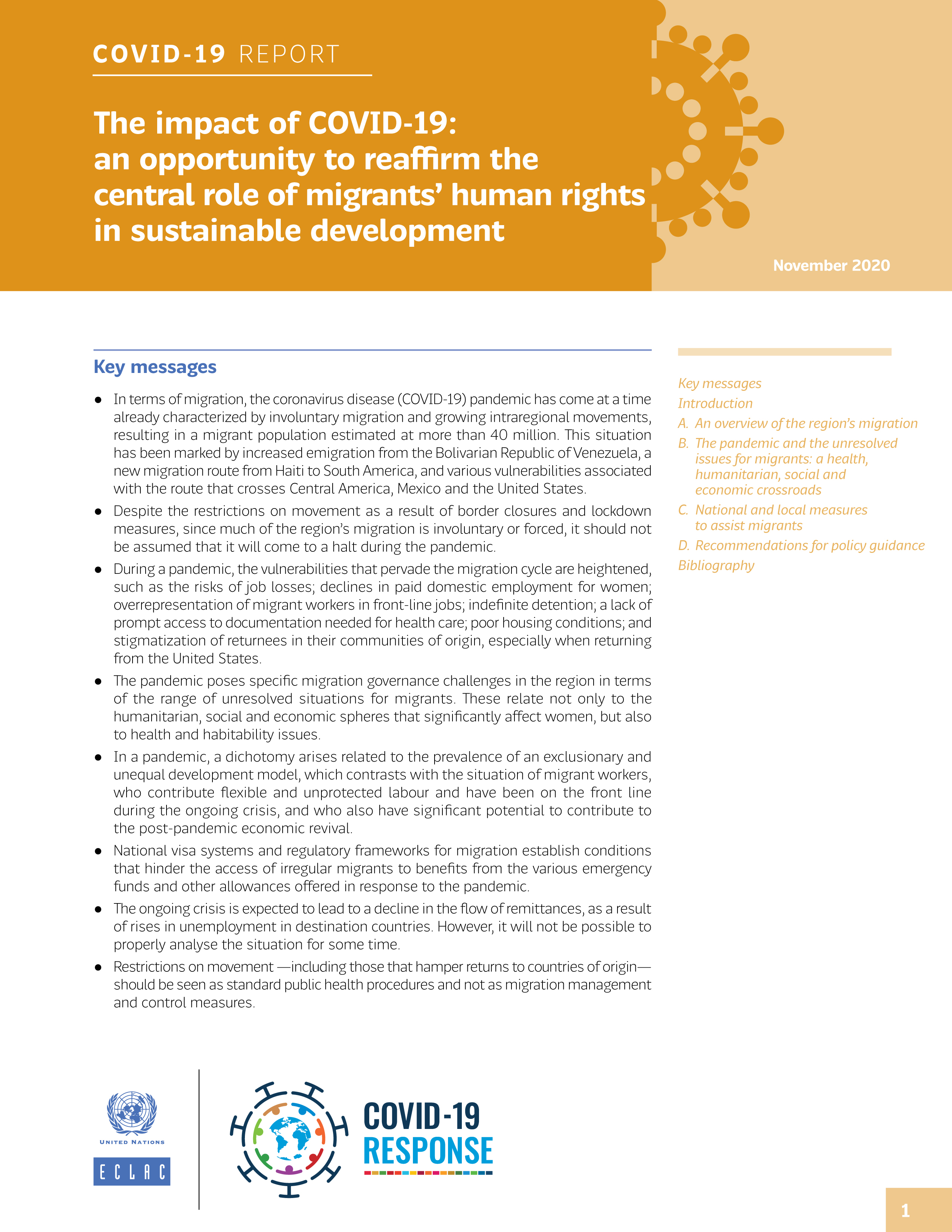 image of The Impact of COVID-19: An Opportunity to Reaffirm the Central Role of Migrants’ Human Rights in Sustainable Development