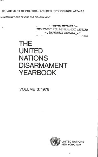 image of United Nations Disarmament Yearbook 1978