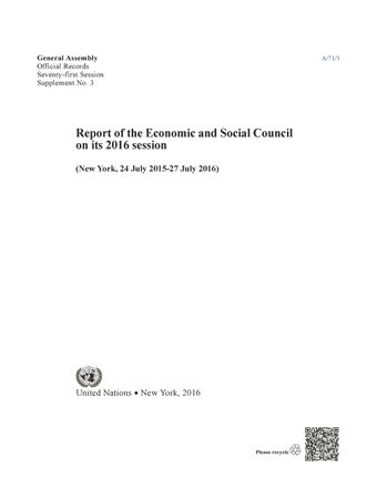 image of Report of the Economic and Social Council on its 2016 Session