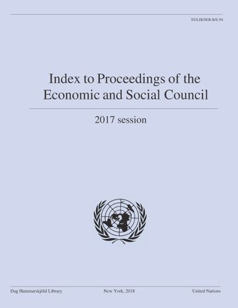 image of Index to Proceedings of the Economic and Social Council 2017