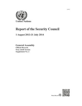 image of Report of the Security Council for 2014