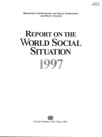 image of Report on the World Social Situation 1997