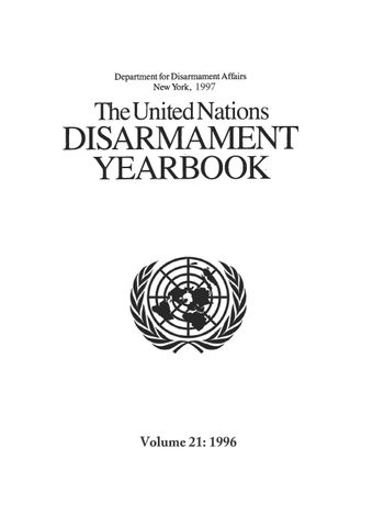 image of United Nations Disarmament Yearbook 1996