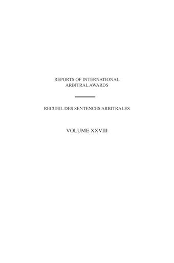 image of Reports of International Arbitral Awards, Vol. XXVIII