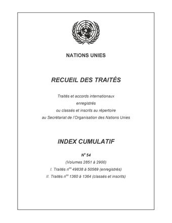 image of Recueil des Traités Index Cumulatif No. 54